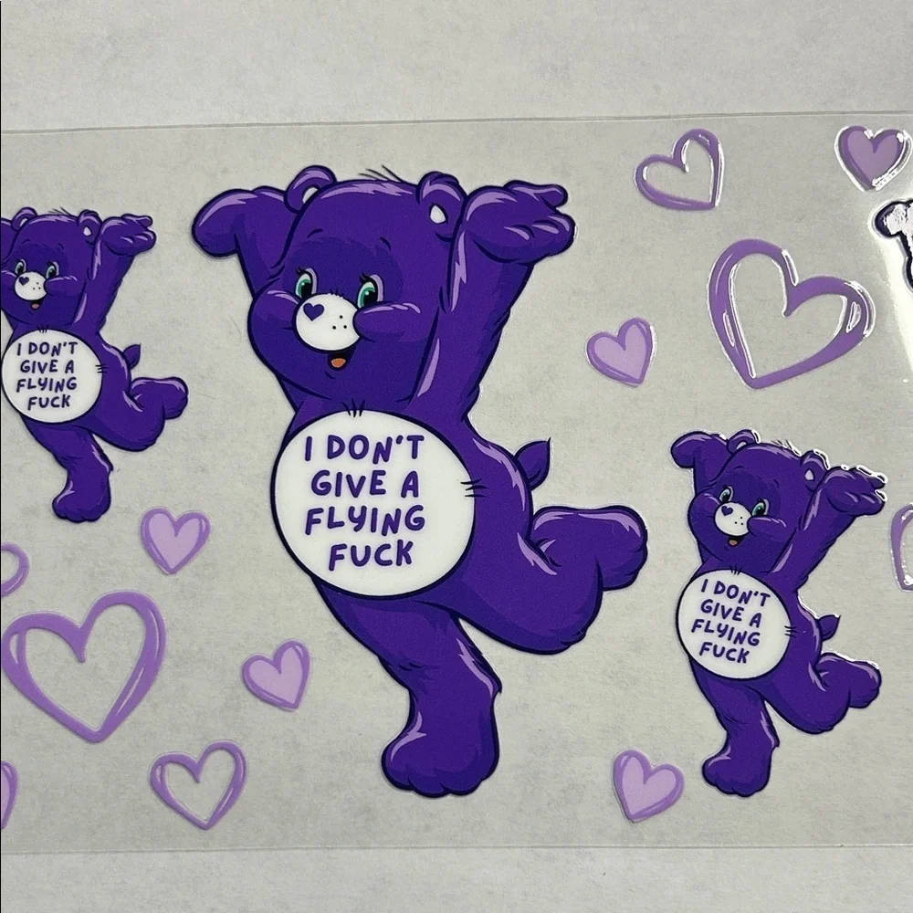 Swear Bear Don’t Give a Flying F*ck Cup Decal (108)